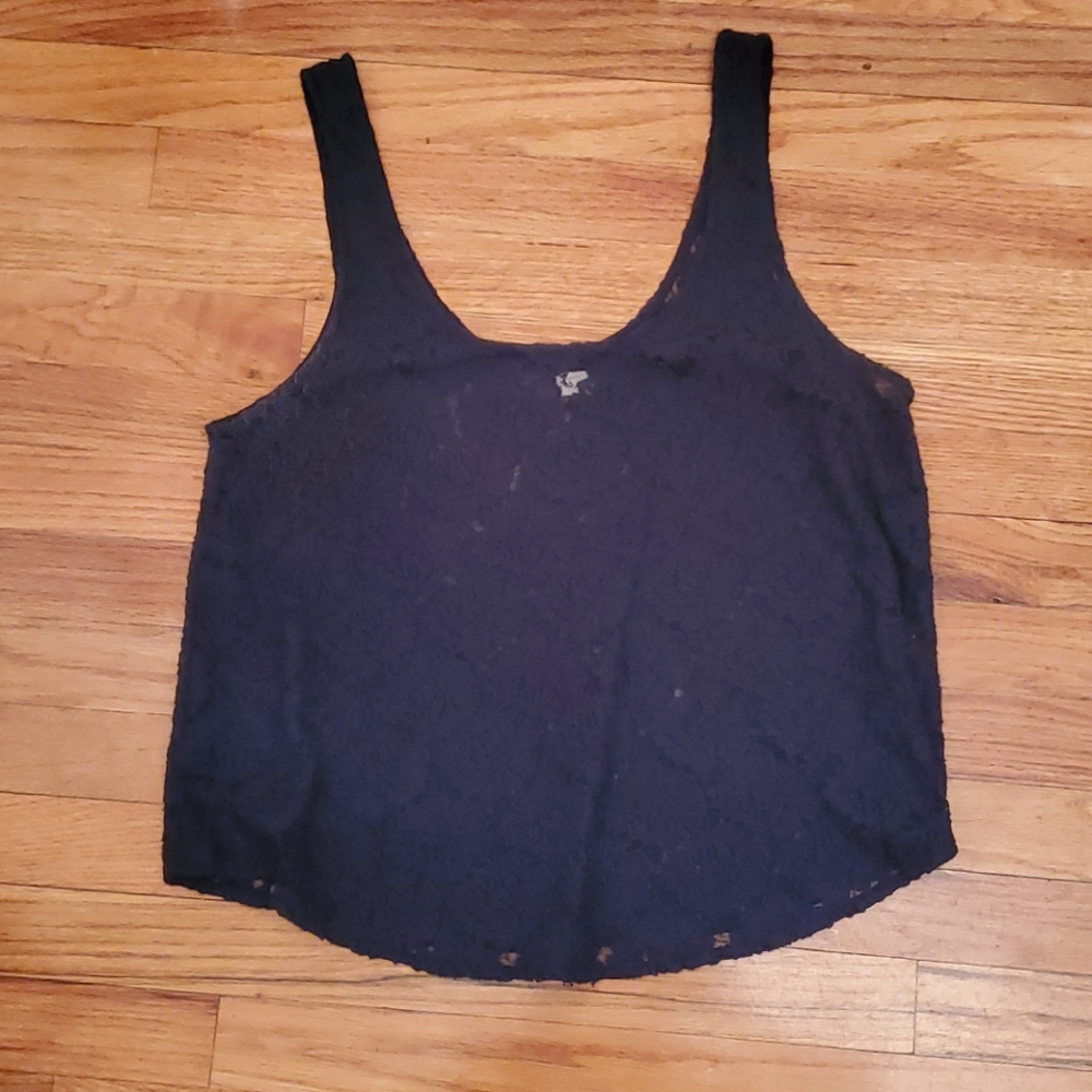 Abercrombie & Fitch navy lace tank Size L